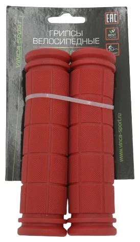 Грипсы резиновые , красные, 125 мм. Vinca Sport